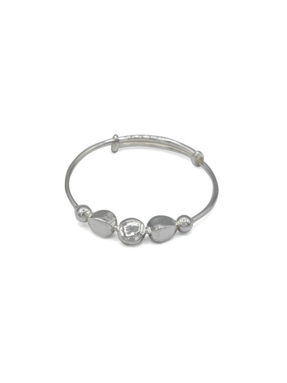 Silver Adjustable Pair Baby Bangle
