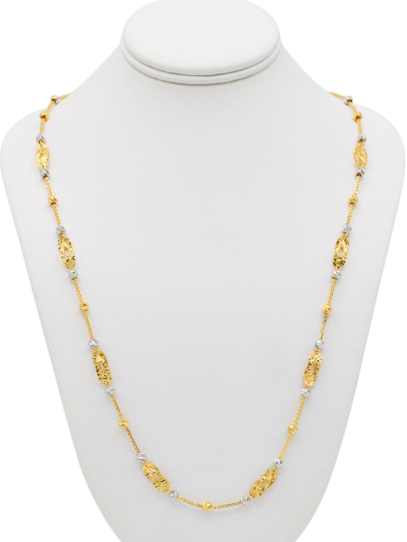 22ct Gold Two Tone Ball Fancy Chain