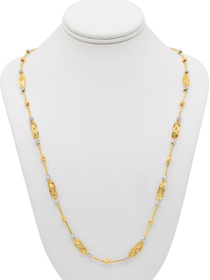 22ct Gold Two Tone Ball Fancy Chain