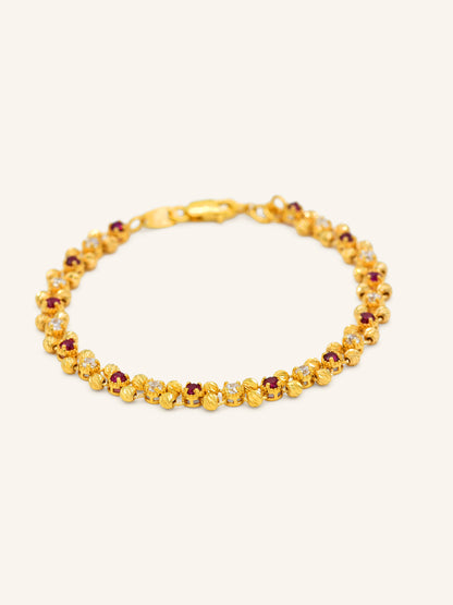 22ct Gold CZ Ball Bracelet