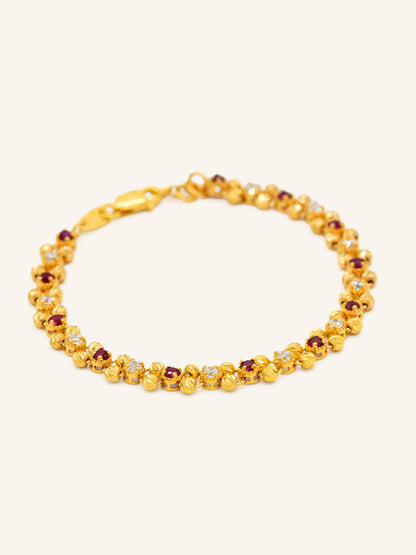22ct Gold CZ Ball Bracelet