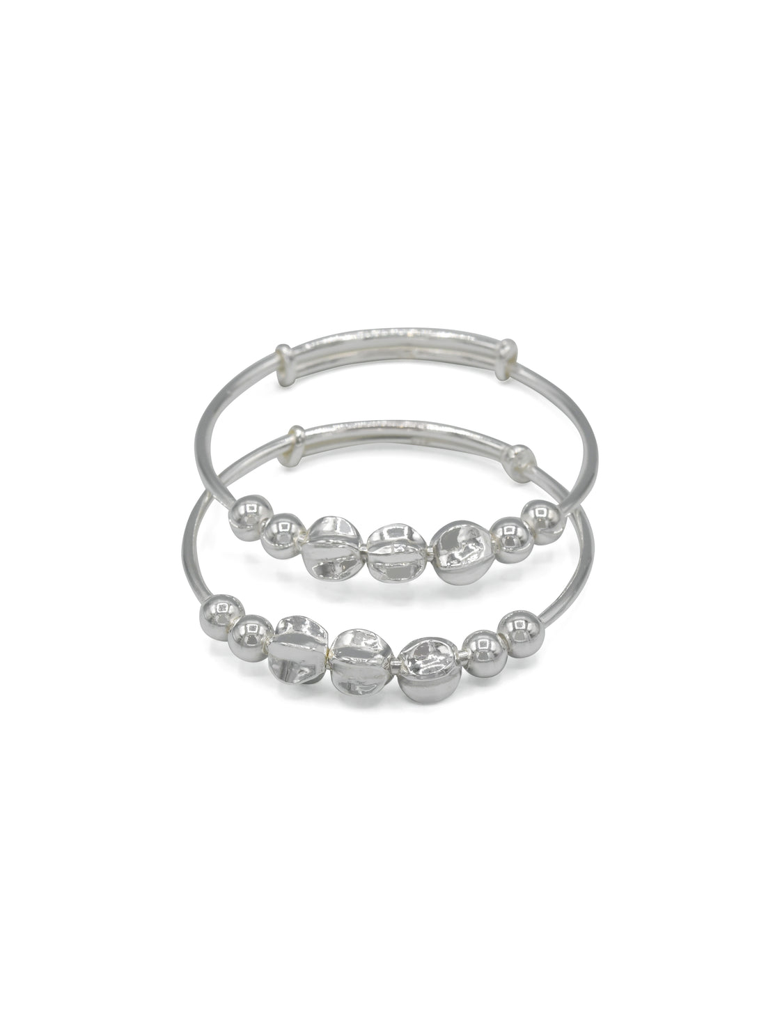 Silver Adjustable Pair Baby Bangle