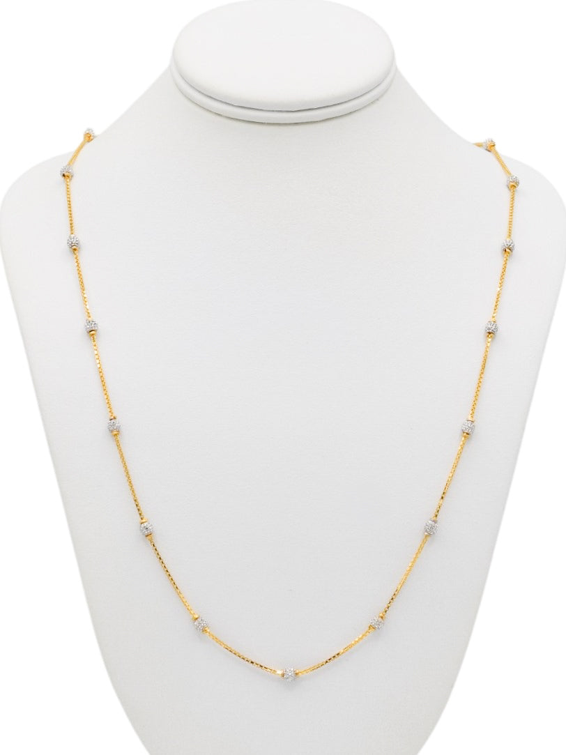 22ct Gold Two Tone Ball Fancy Chain