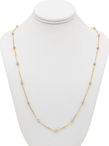 22ct Gold Two Tone Ball Fancy Chain
