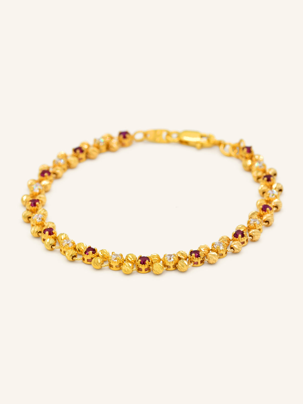 22ct Gold CZ Ball Bracelet