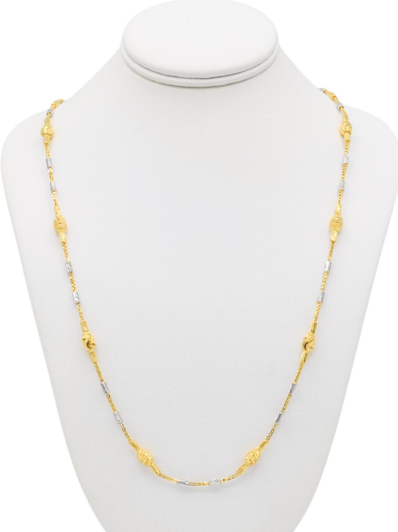 22ct Gold Two Tone Ball Fancy Chain