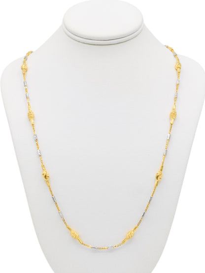 22ct Gold Two Tone Ball Fancy Chain