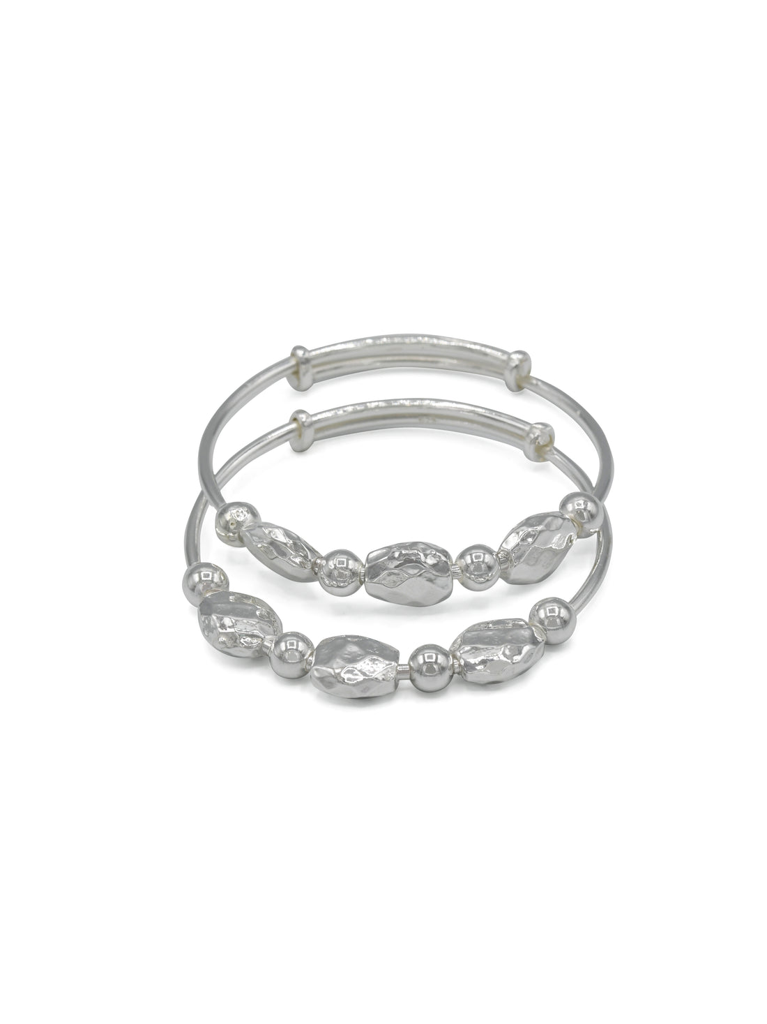 Silver Adjustable Pair Baby Bangle