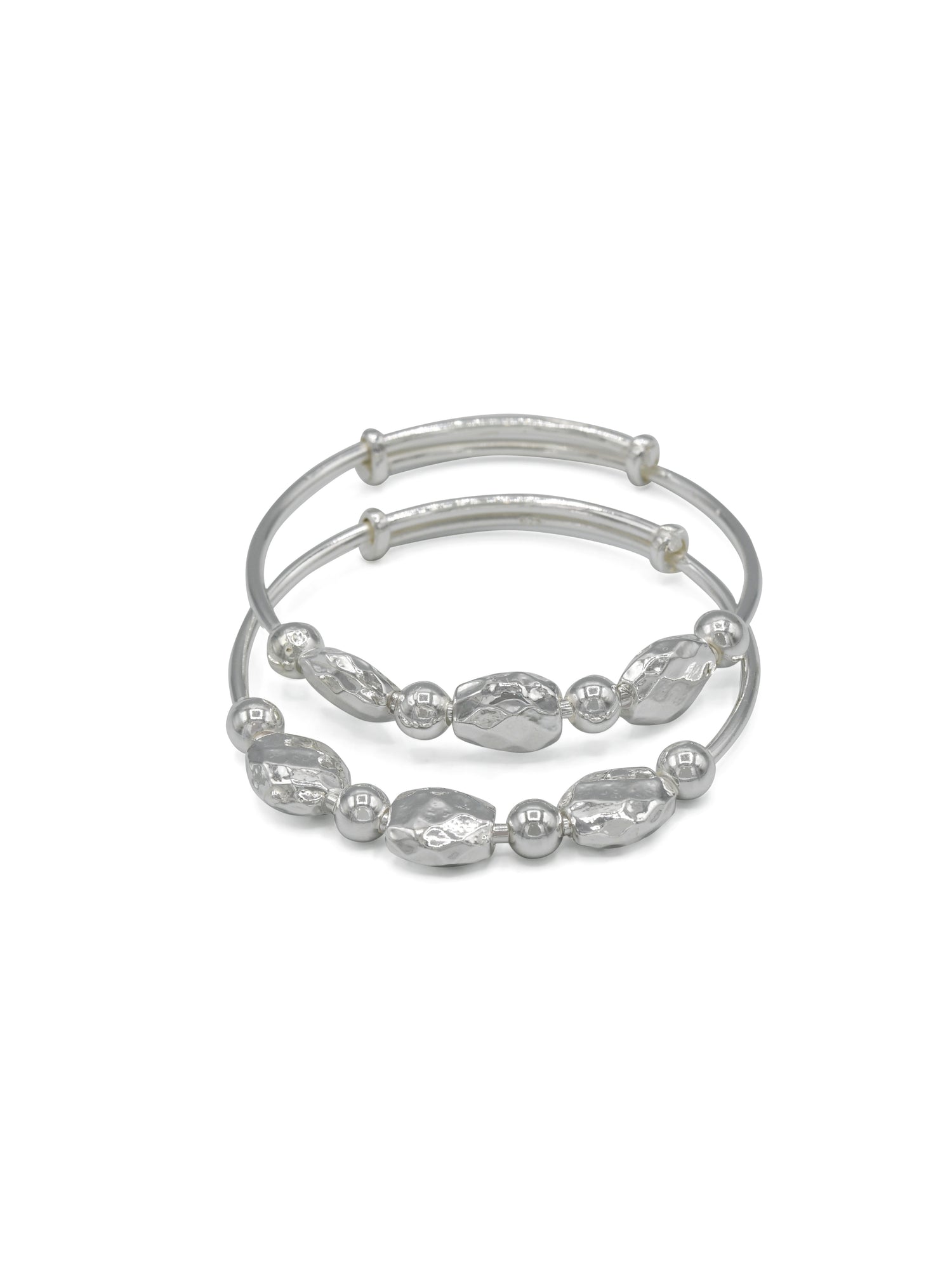 Silver Adjustable Pair Baby Bangle