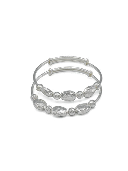 Silver Adjustable Pair Baby Bangle