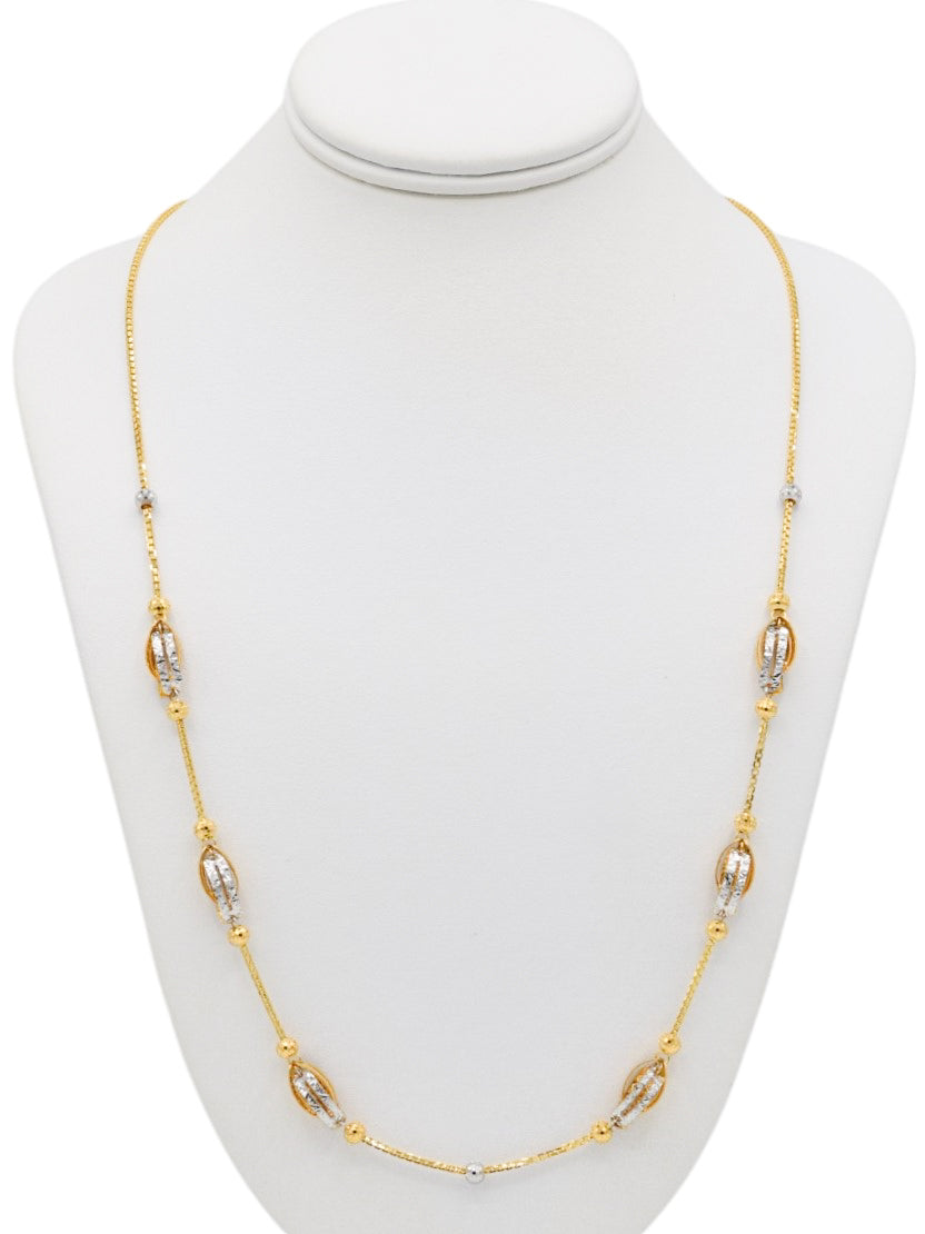 22ct Gold Two Tone Ball Fancy Chain