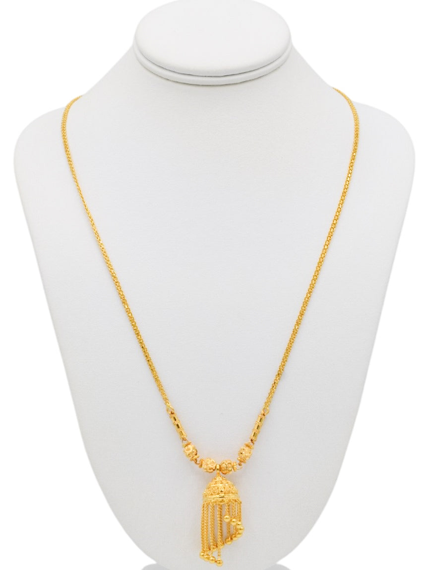 22ct Gold Ball Jhumki Fancy Chain