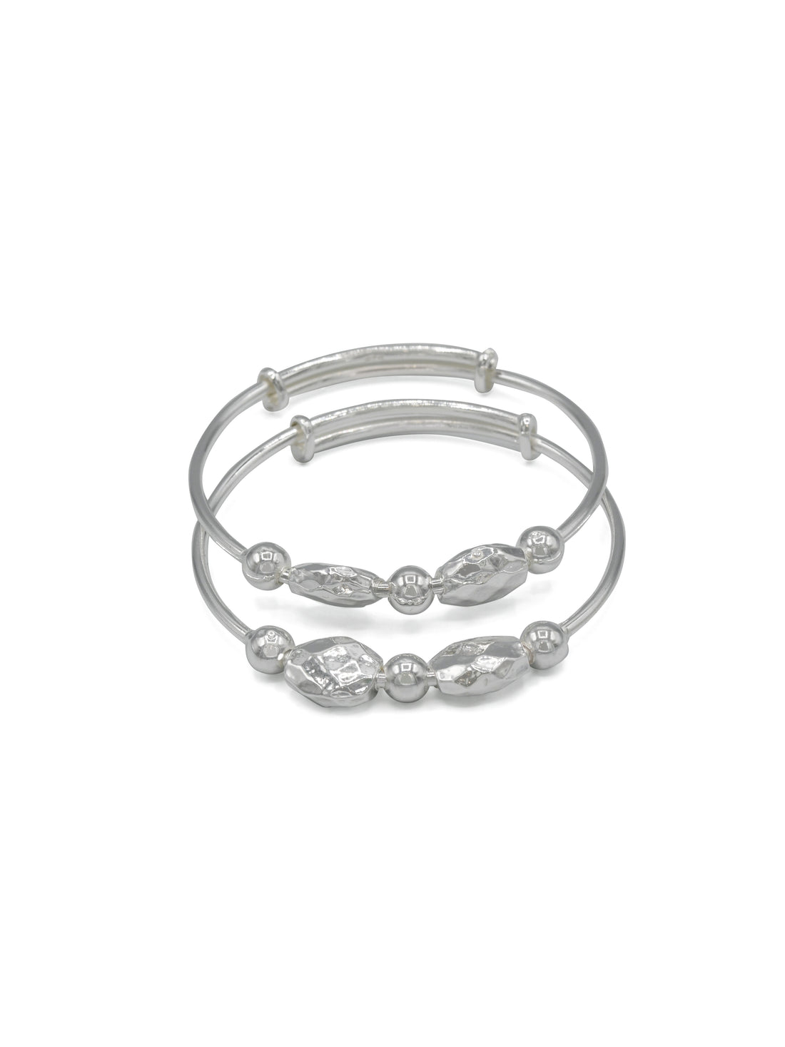 Silver Adjustable Pair Baby Bangle