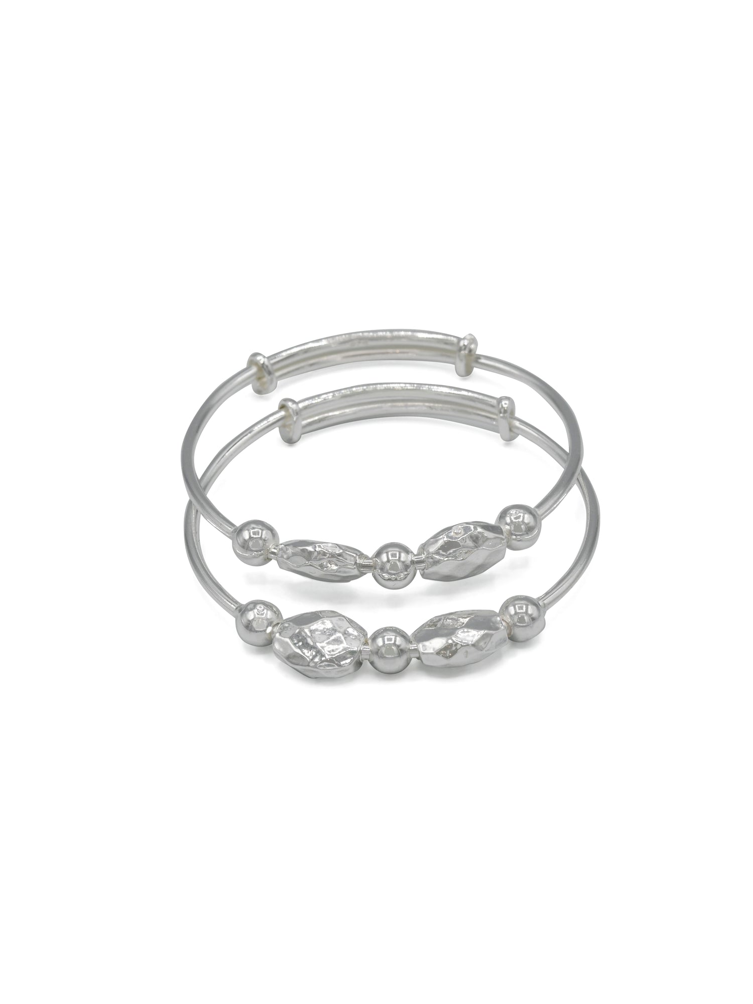 Silver Adjustable Pair Baby Bangle