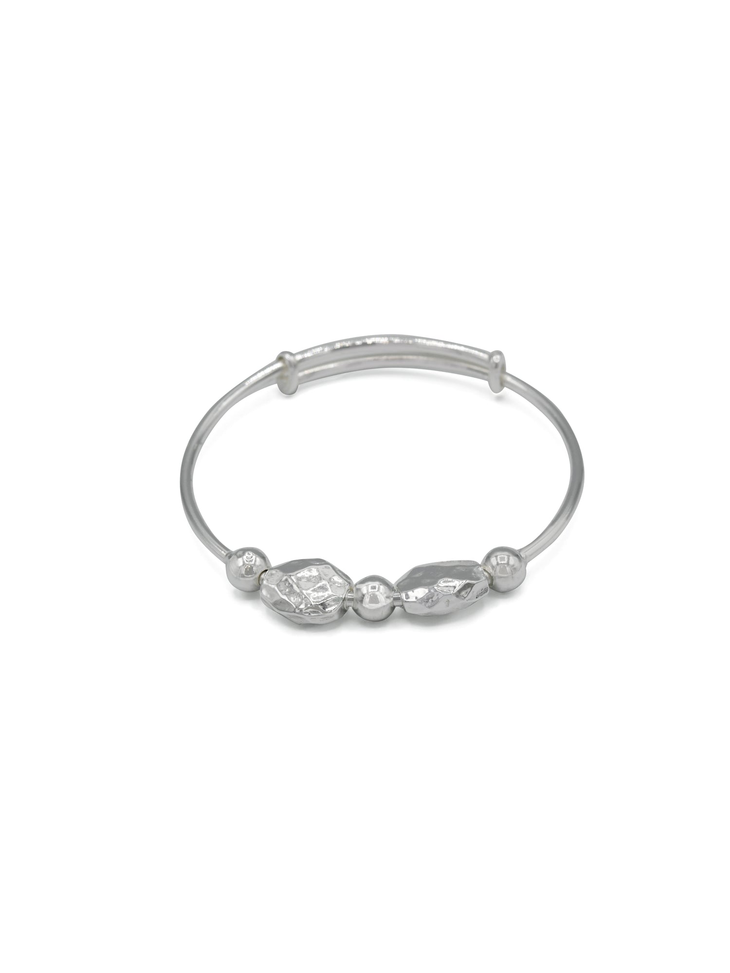 Silver Adjustable Pair Baby Bangle