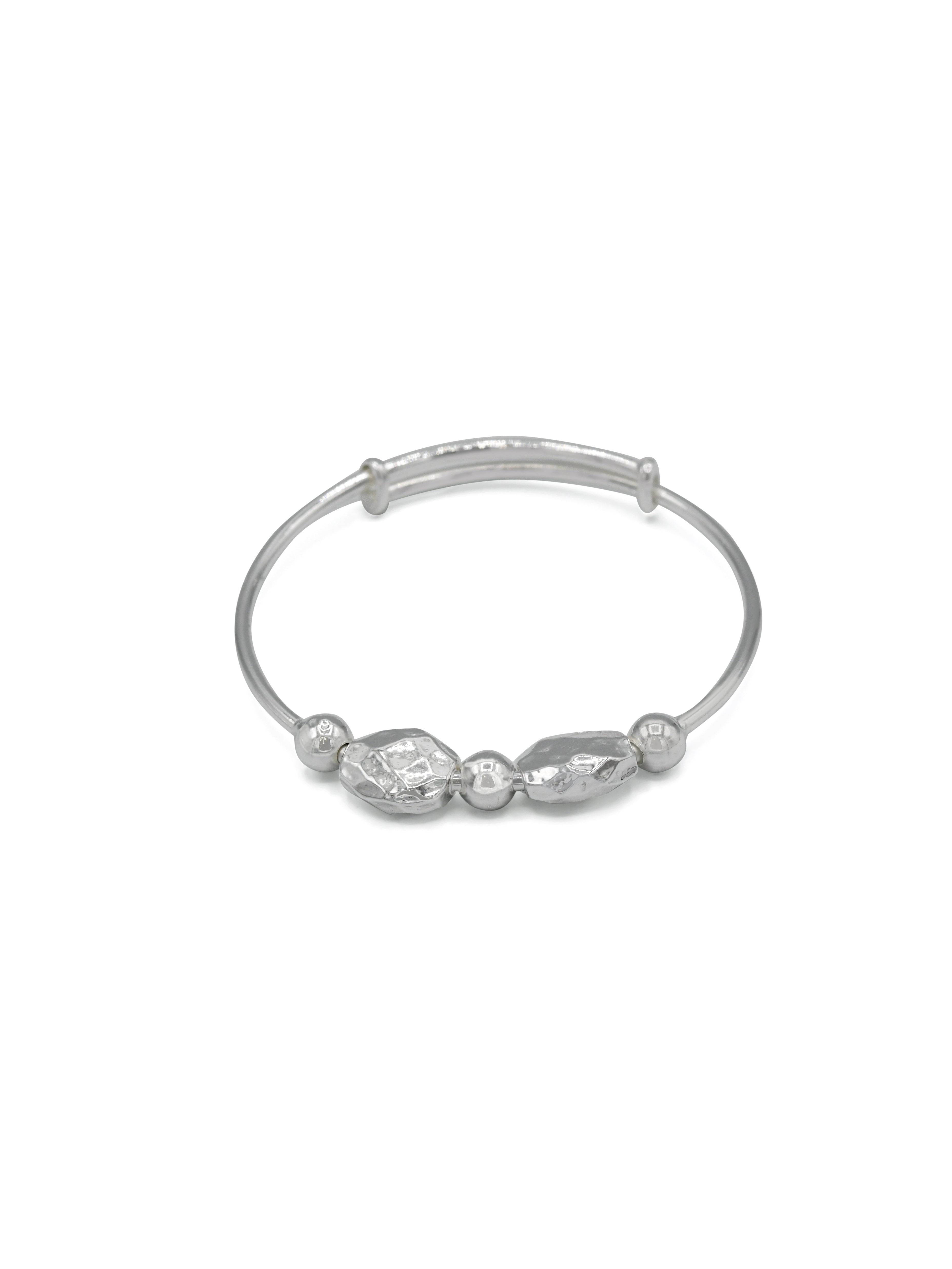 Silver Adjustable Pair Baby Bangle