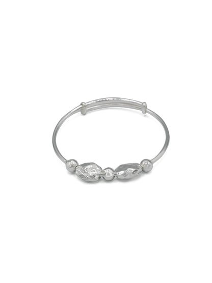 Silver Adjustable Pair Baby Bangle