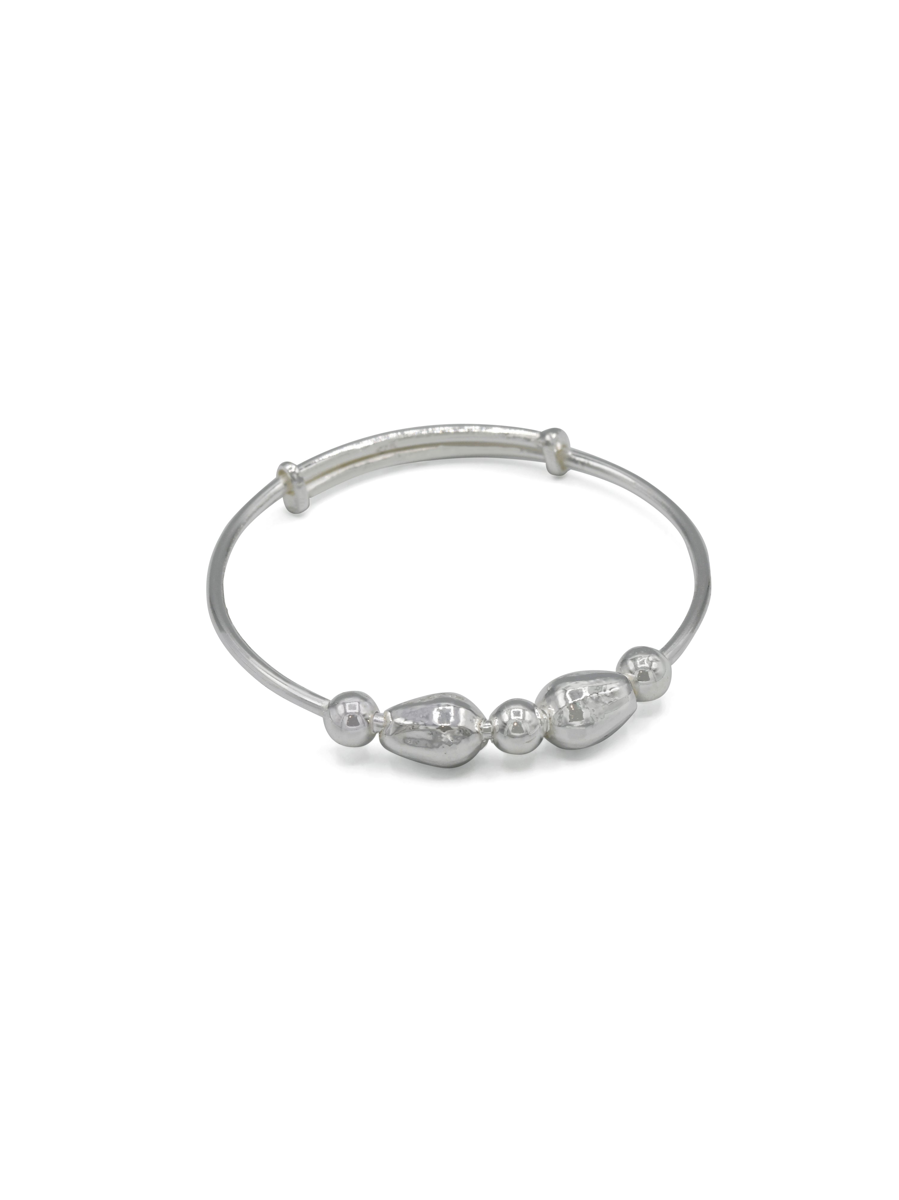 Silver Adjustable Pair Baby Bangle - Roop Darshan
