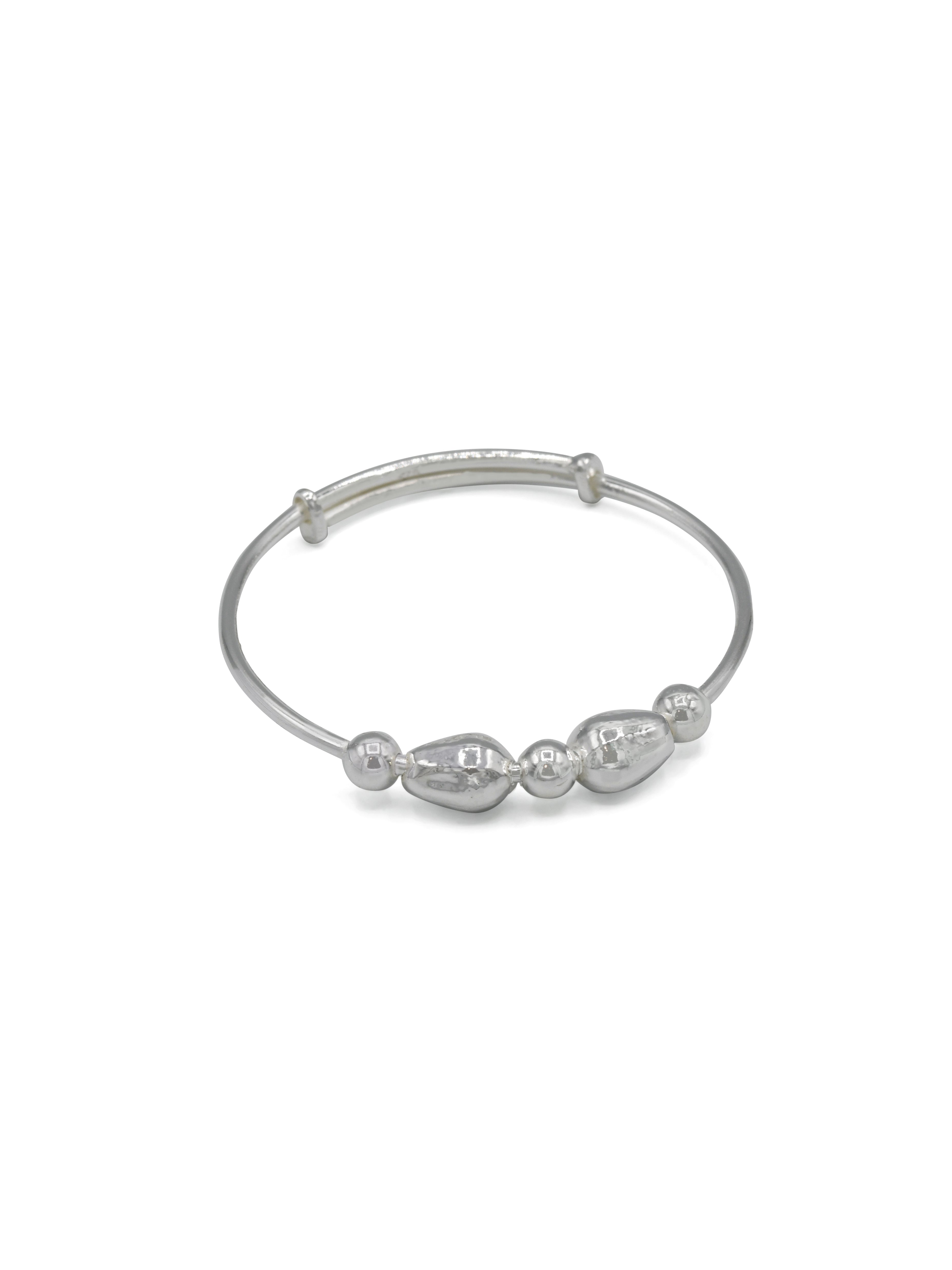 Silver Adjustable Pair Baby Bangle