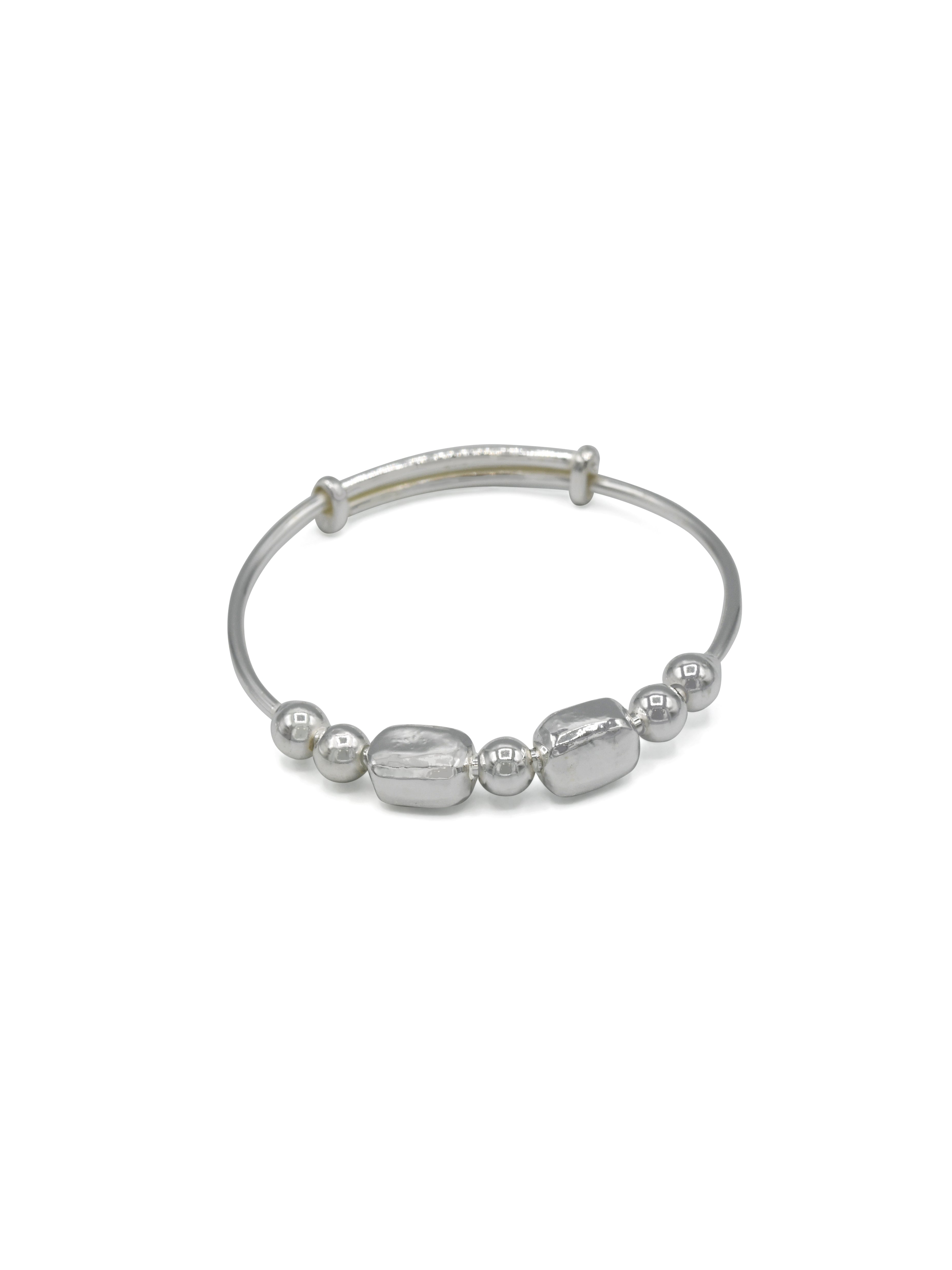 Silver Adjustable Pair Baby Bangle