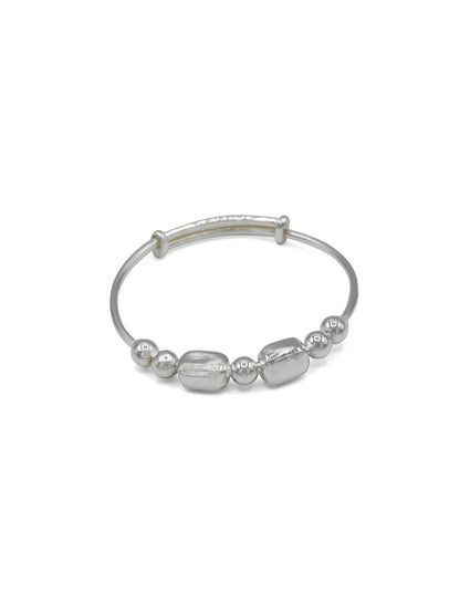 Silver Adjustable Pair Baby Bangle