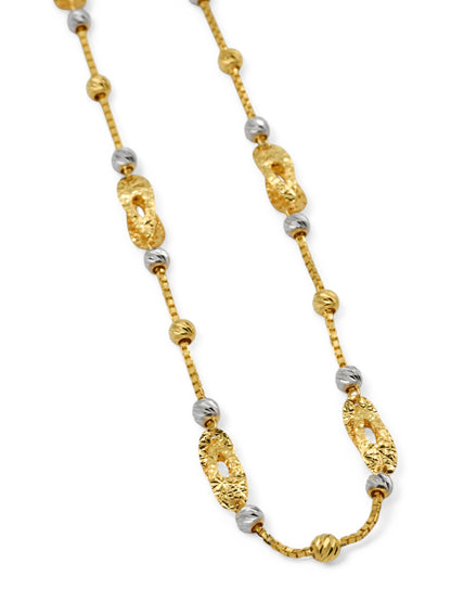22ct Gold Two Tone Ball Fancy Chain