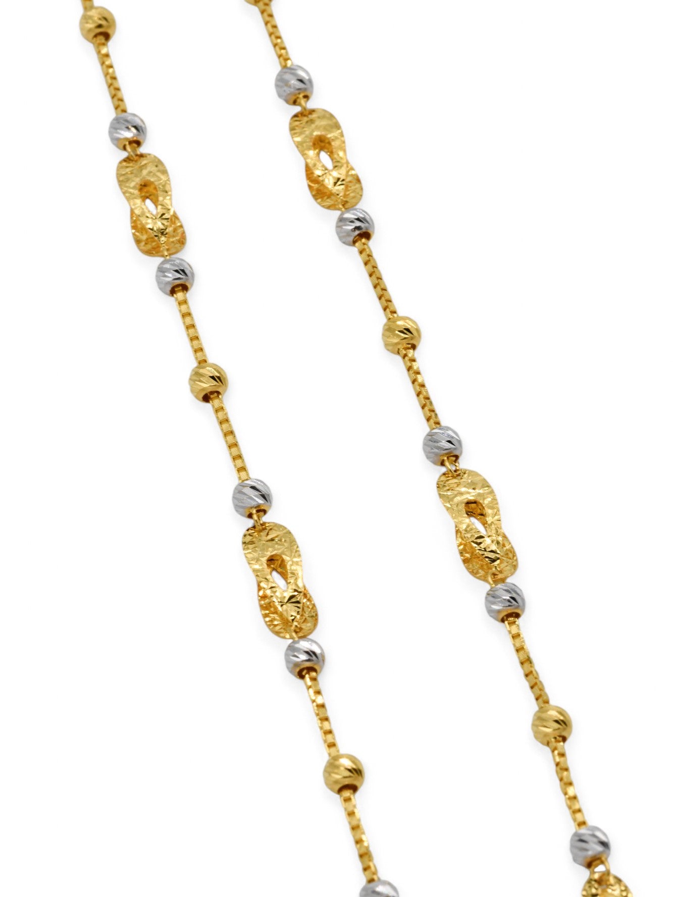 22ct Gold Two Tone Ball Fancy Chain