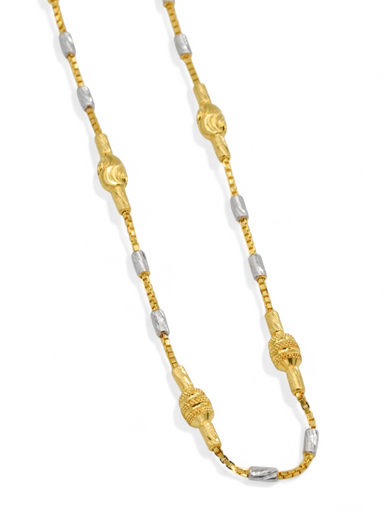 22ct Gold Two Tone Ball Fancy Chain