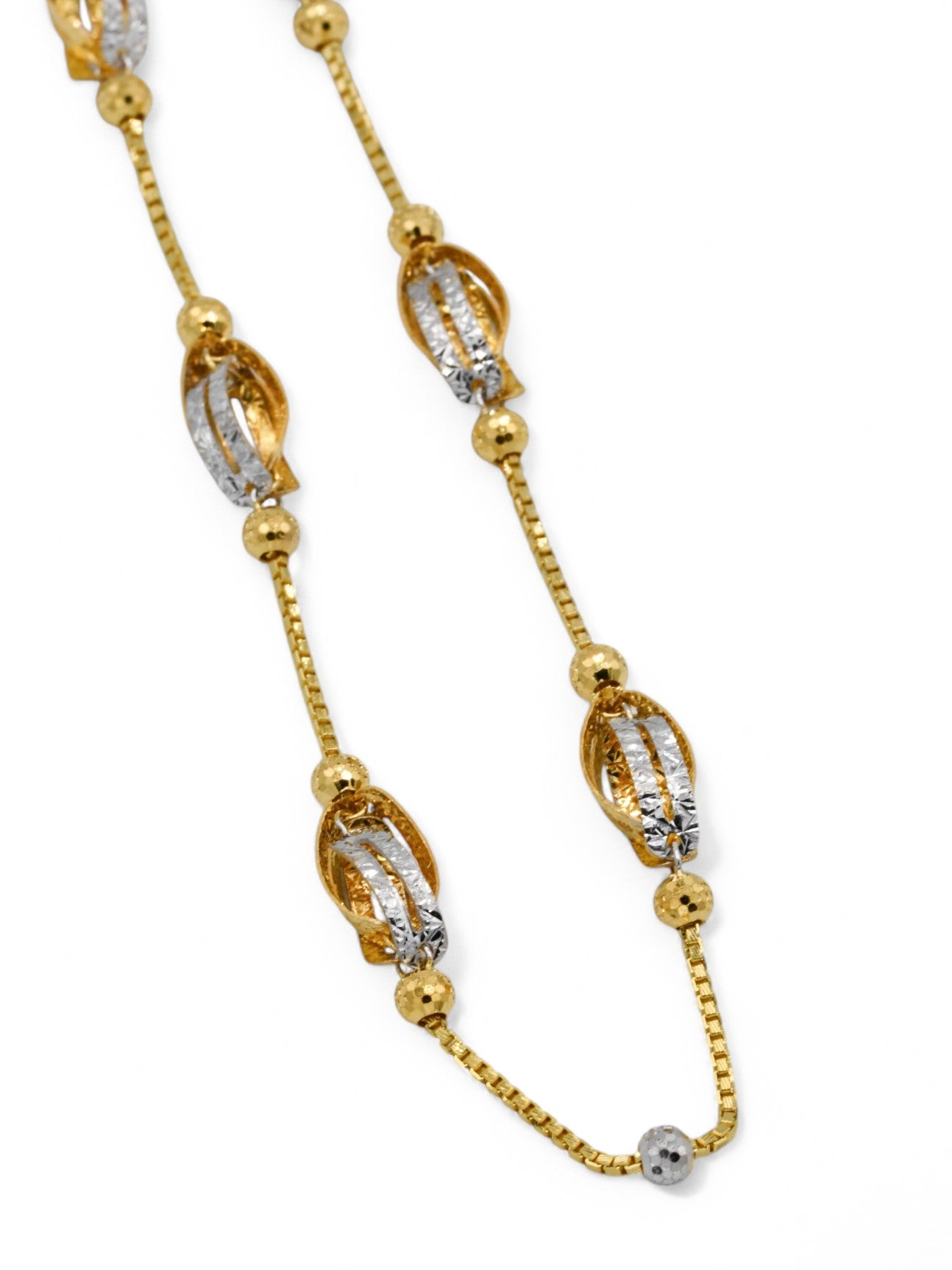 22ct Gold Two Tone Ball Fancy Chain