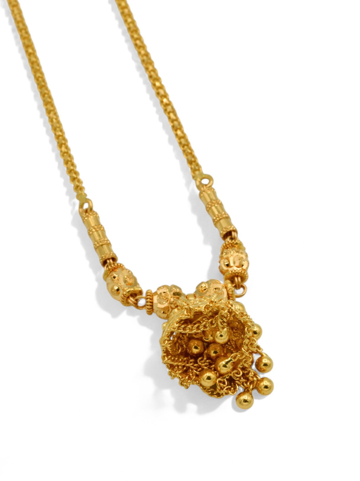 22ct Gold Ball Jhumki Fancy Chain
