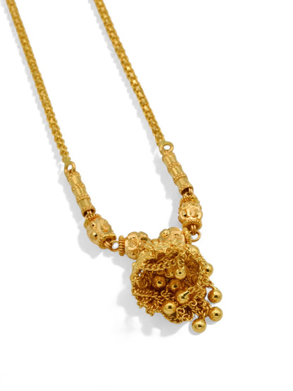 22ct Gold Ball Jhumki Fancy Chain