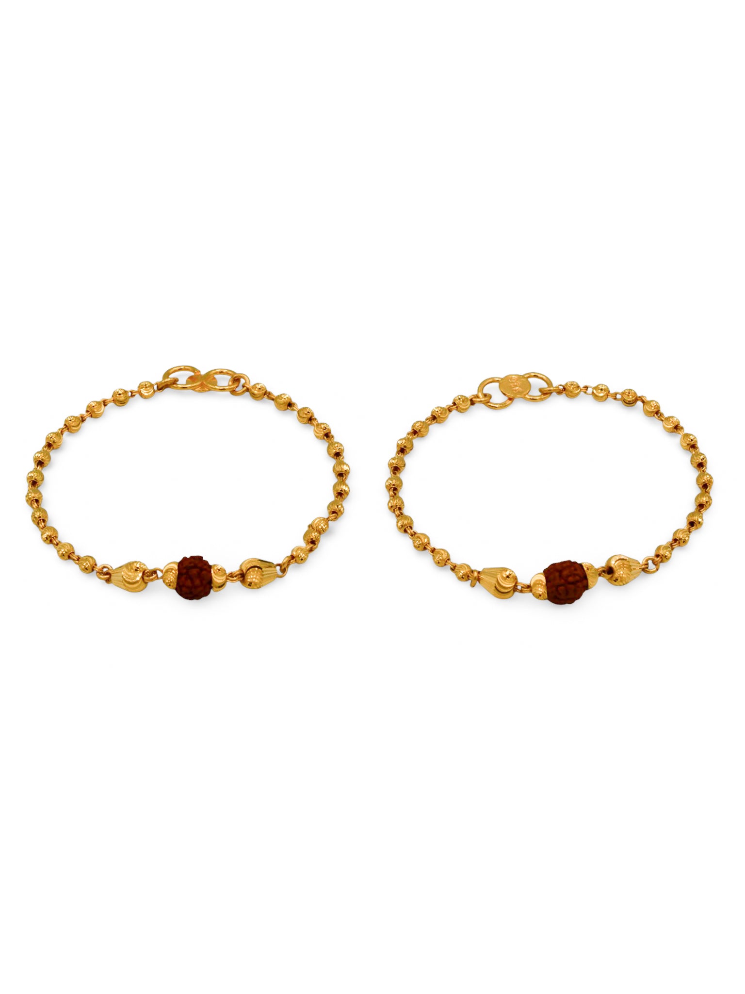 22Ct Gold Rudraksh Pair Baby Bracelet