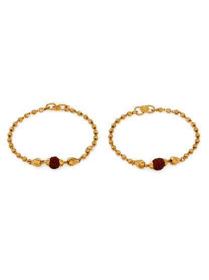 22Ct Gold Rudraksh Pair Baby Bracelet