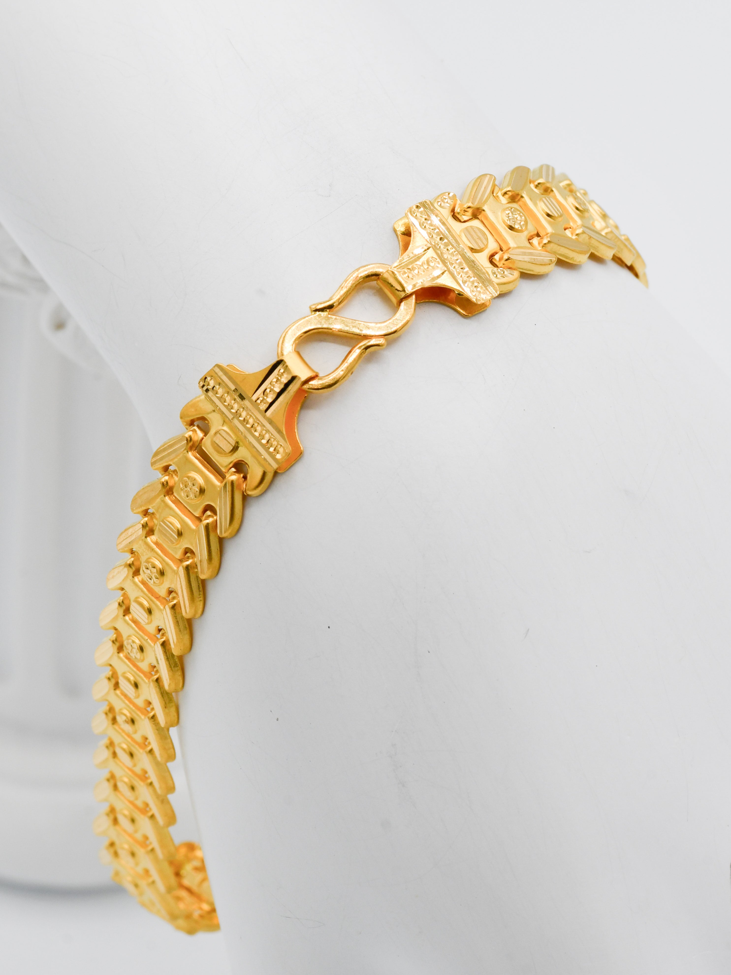 22Ct Gold Hollow Mens Bracelet
