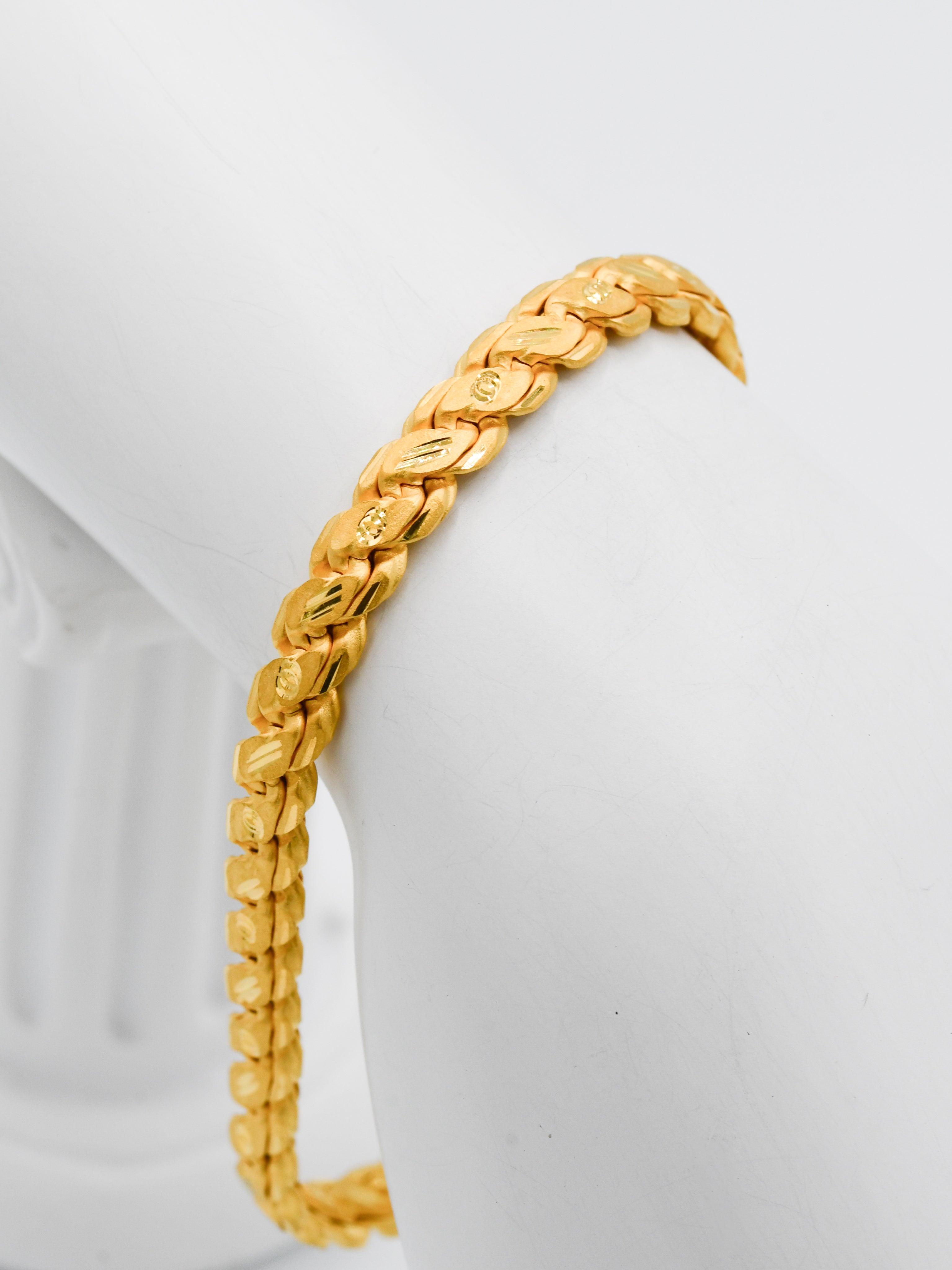 22Ct Gold Hollow Mens Bracelet