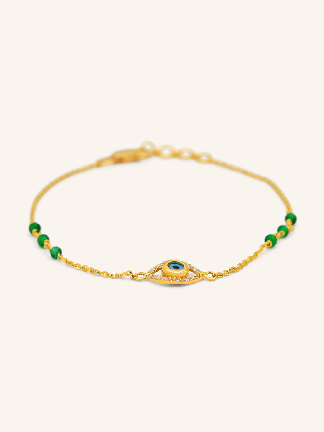 22ct Gold Evil Eye CZ Bracelet
