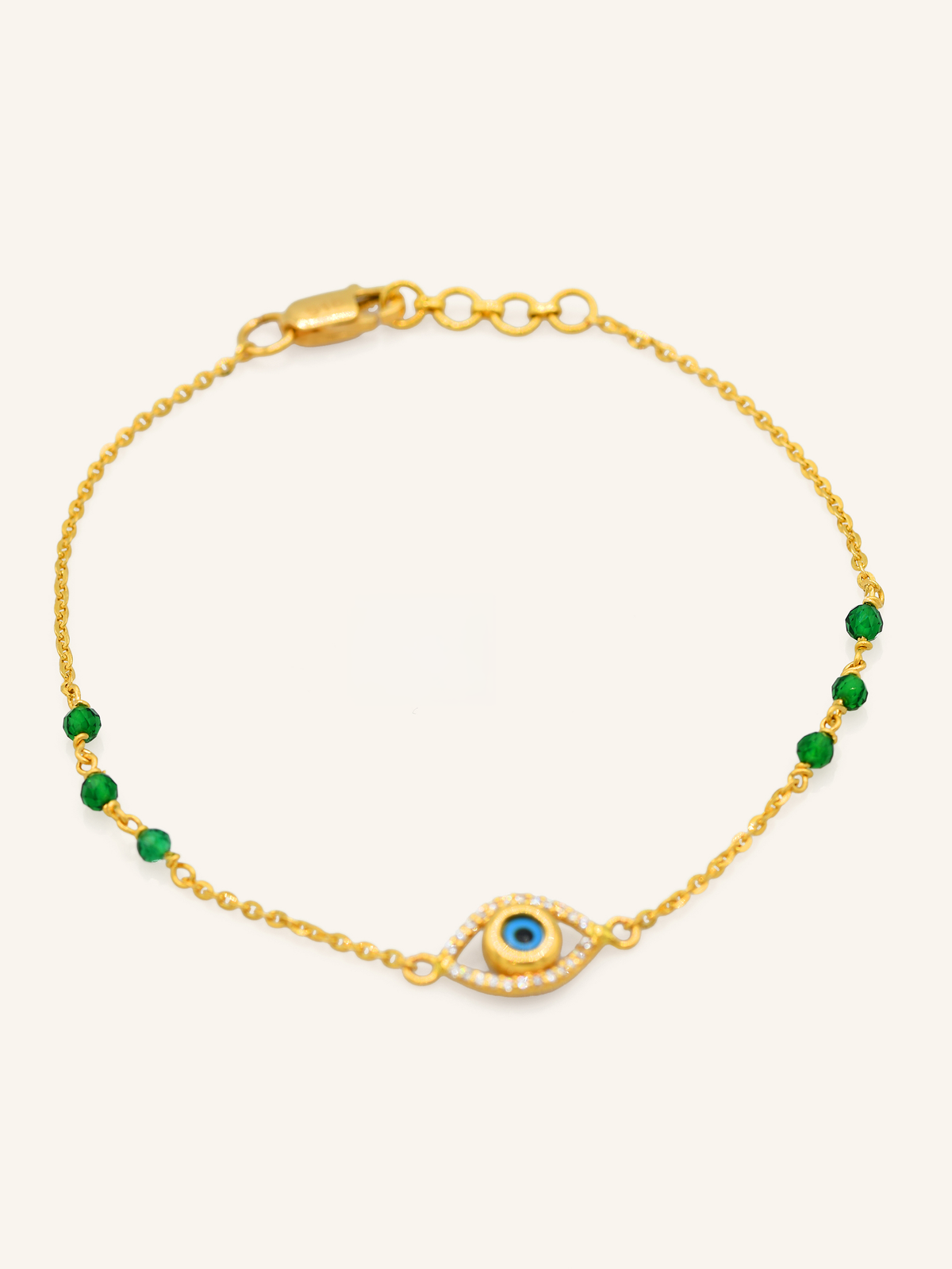 22ct Gold Evil Eye CZ Bracelet
