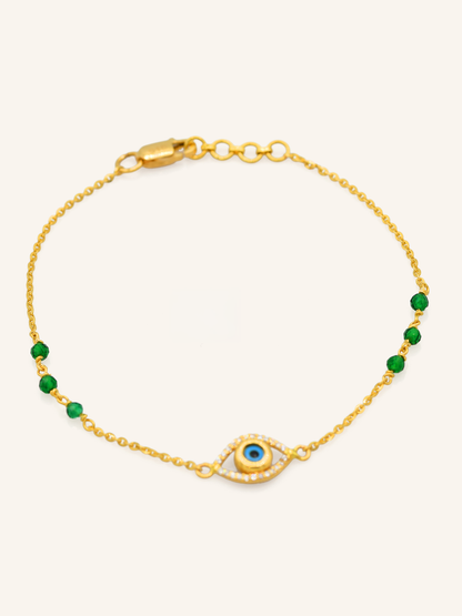 22ct Gold Evil Eye CZ Bracelet