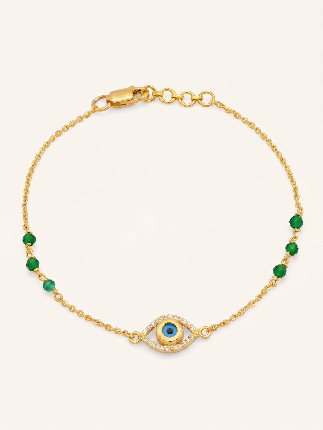 22ct Gold Evil Eye CZ Bracelet
