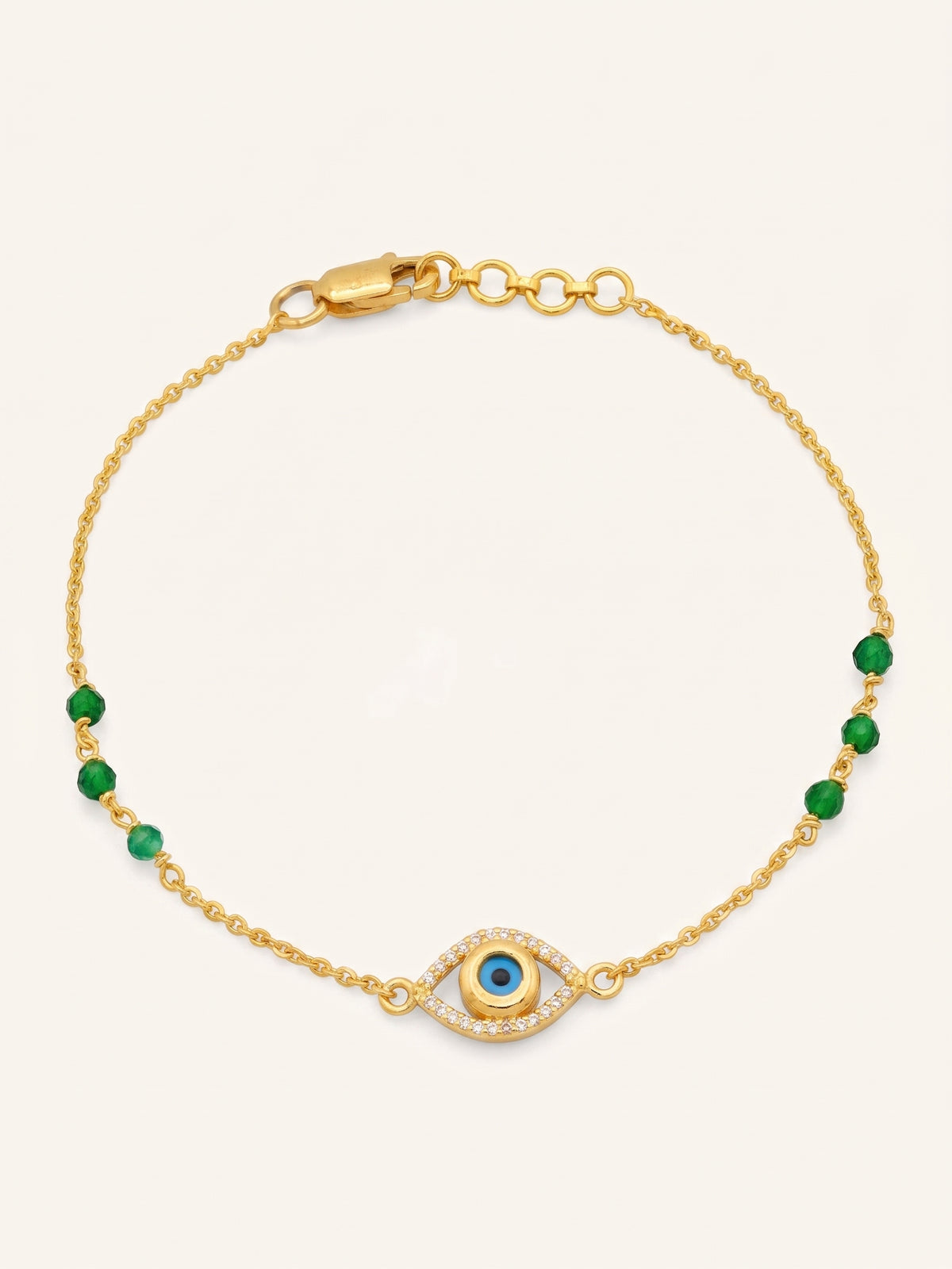 22ct Gold Evil Eye CZ Bracelet