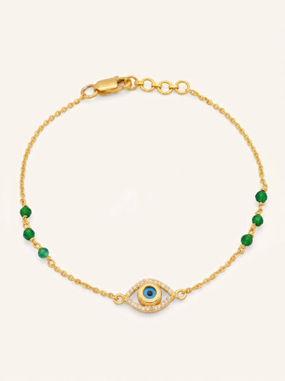 22ct Gold Evil Eye CZ Bracelet