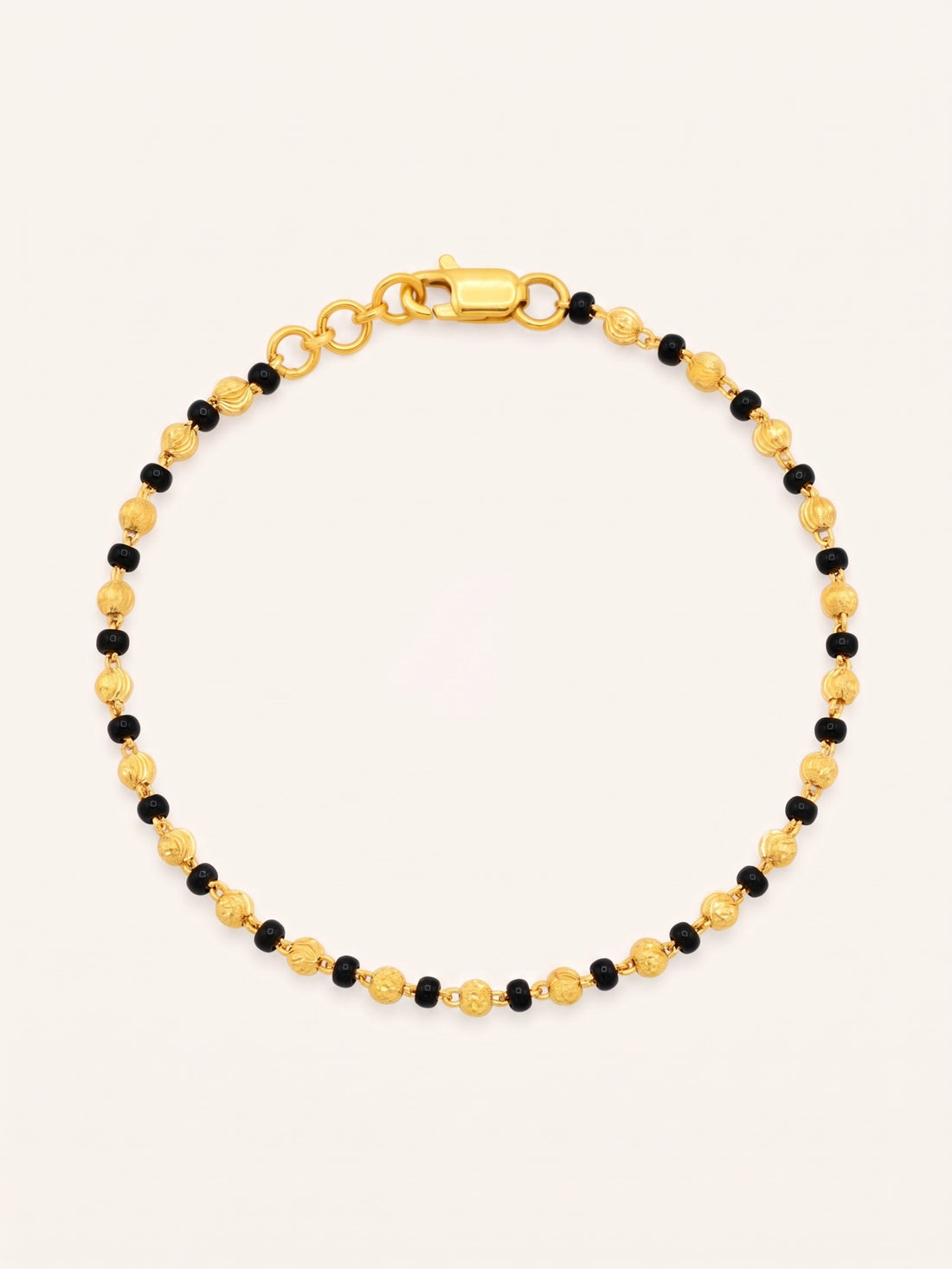 22ct Gold Black Bead Ball Bracelet