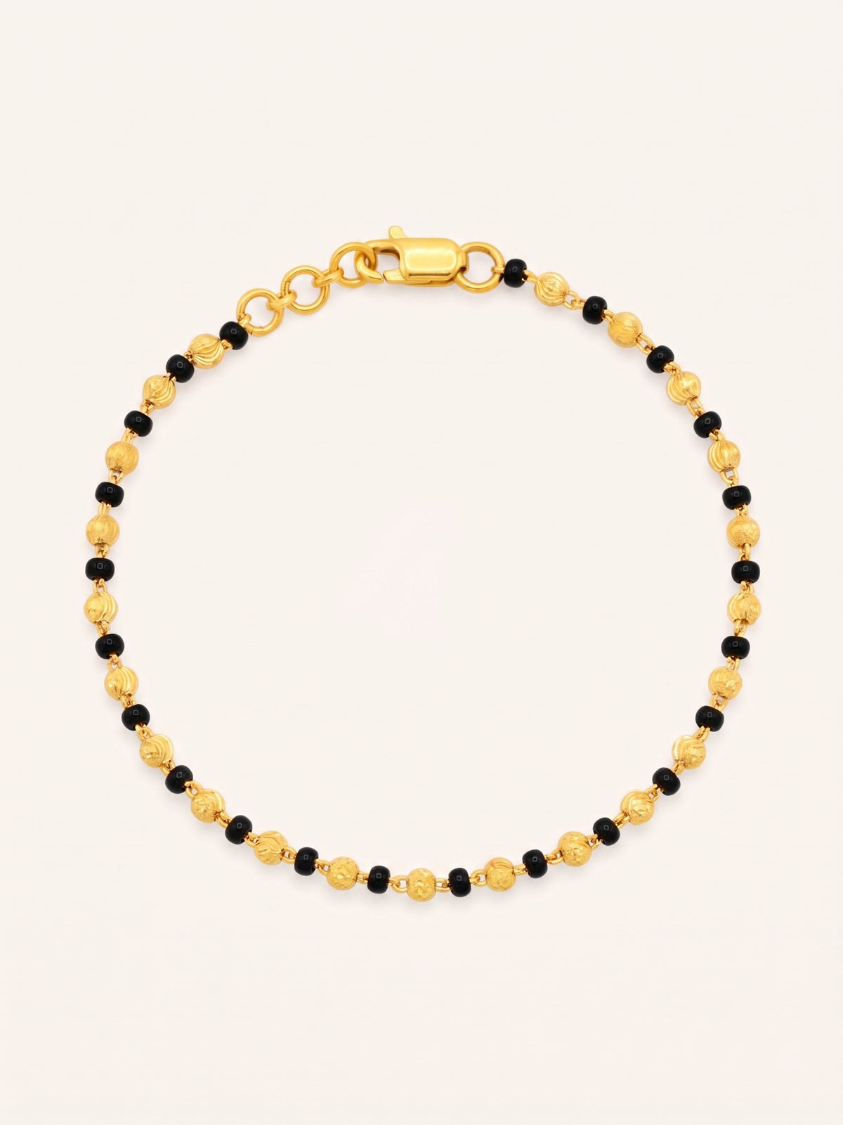 22ct Gold Black Bead Ball Bracelet