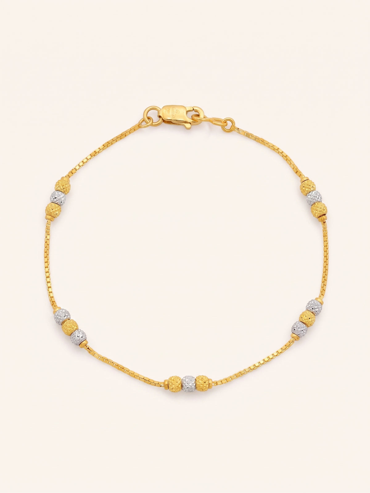 22ct Gold Two Tone Ball Bracelet