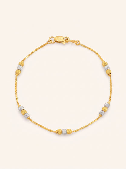 22ct Gold Two Tone Ball Bracelet