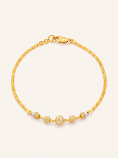 22ct Gold Two Tone Ball Ladies Bracelet