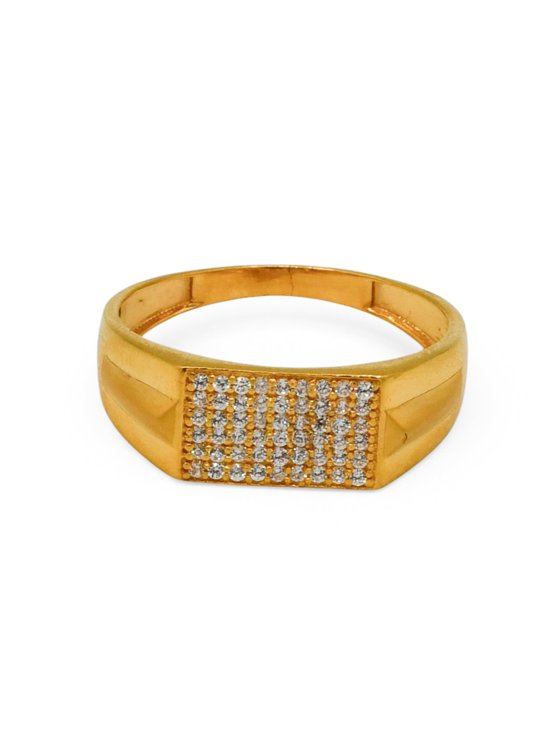 22Ct Gold CZ Mens Ring - Roop Darshan