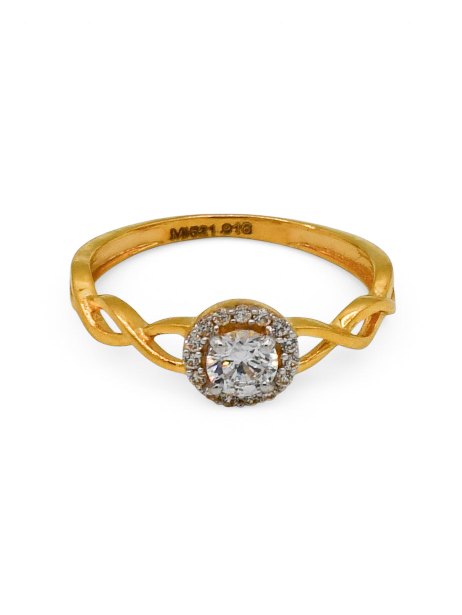 22Ct Gold Cz Ladies Ring - Roop Darshan