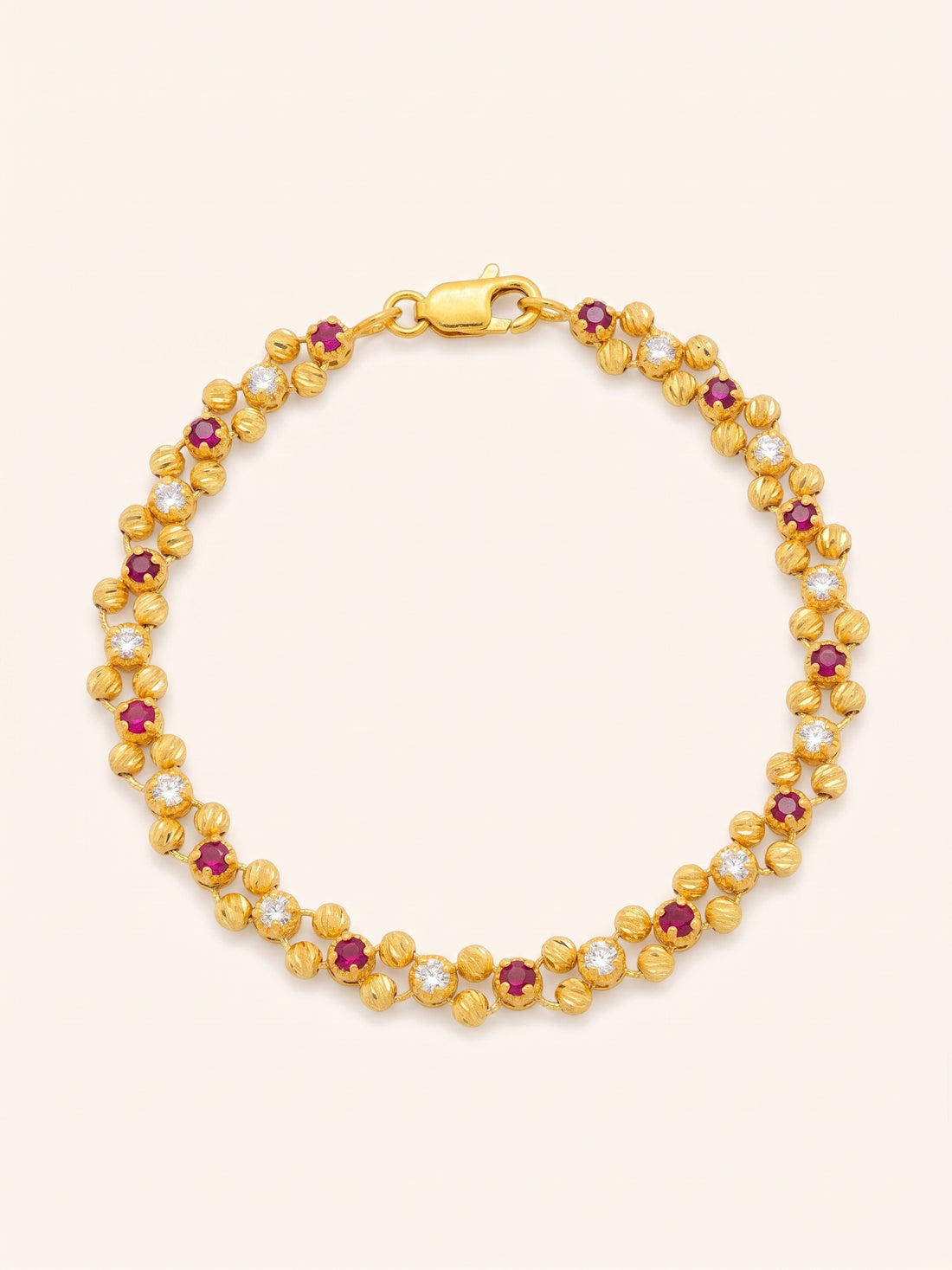 22ct Gold CZ Ball Bracelet
