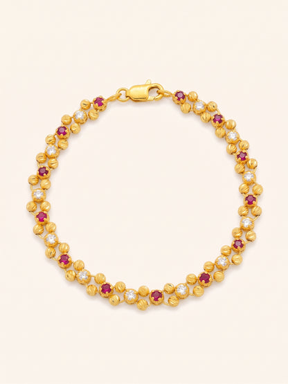 22ct Gold CZ Ball Bracelet
